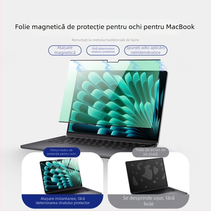 Film magnetic de protecție a ecranului pentru MacBook Pro și MacBook Air, cu protecție a ochilor și lumină verde