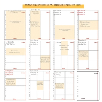 Refill pentru album de carduri, pagini interioare PP, 10 foi, găuri personalizabile, imprimare siglă permisă
