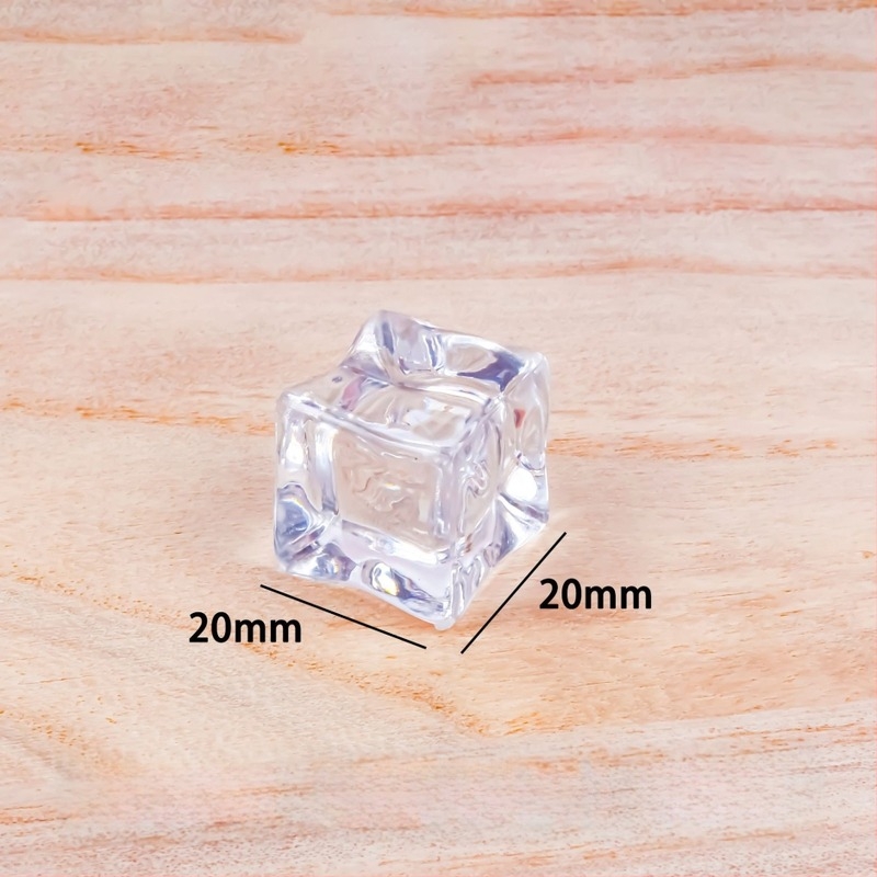 Cuburi de gheață acrilice false — cuburi transparente pătrate pentru recuzită de fotografiat în bar; material: rășină sintetică; utilizare: fotografierea produselor; greutăți: 312 g, 490 g, 429 g