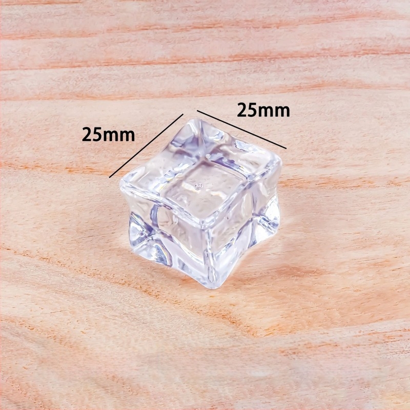 Cuburi de gheață acrilice false — cuburi transparente pătrate pentru recuzită de fotografiat în bar; material: rășină sintetică; utilizare: fotografierea produselor; greutăți: 312 g, 490 g, 429 g