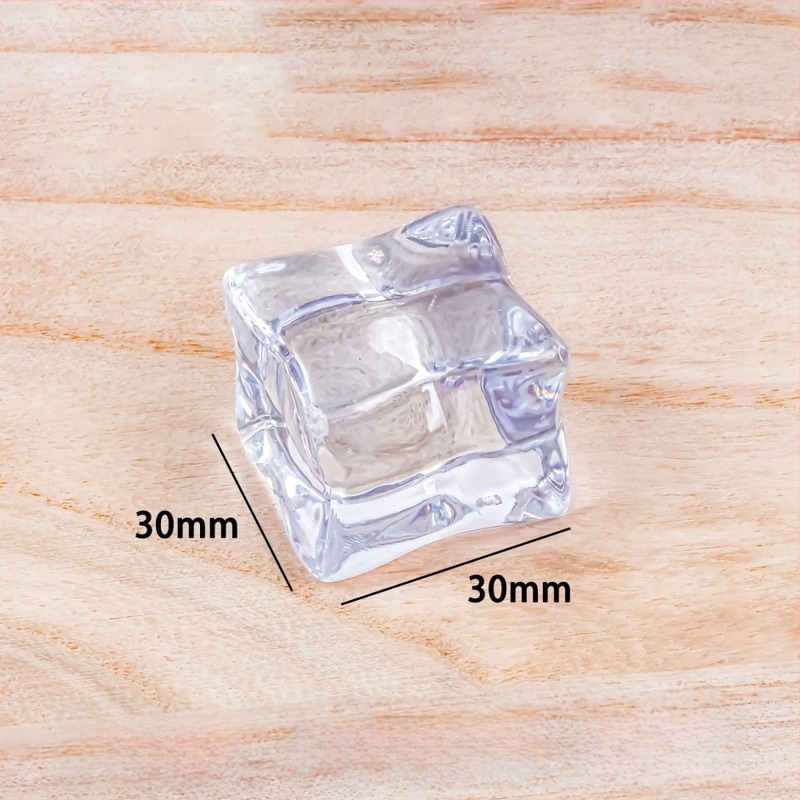 Cuburi de gheață acrilice false — cuburi transparente pătrate pentru recuzită de fotografiat în bar; material: rășină sintetică; utilizare: fotografierea produselor; greutăți: 312 g, 490 g, 429 g