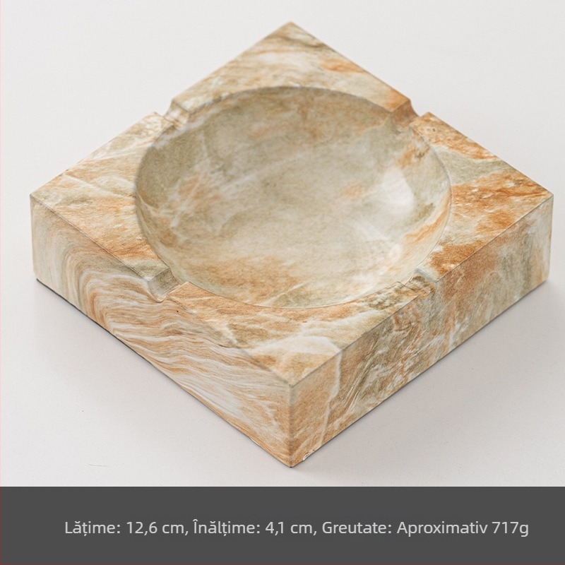 Scrumieră ceramică, pătrată, cu spațiu de depozitare, imprimare a logo-ului posibilă, personalizare