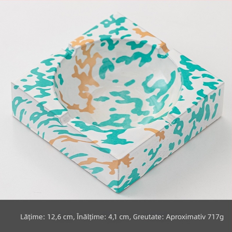 Scrumieră ceramică, pătrată, cu spațiu de depozitare, imprimare a logo-ului posibilă, personalizare