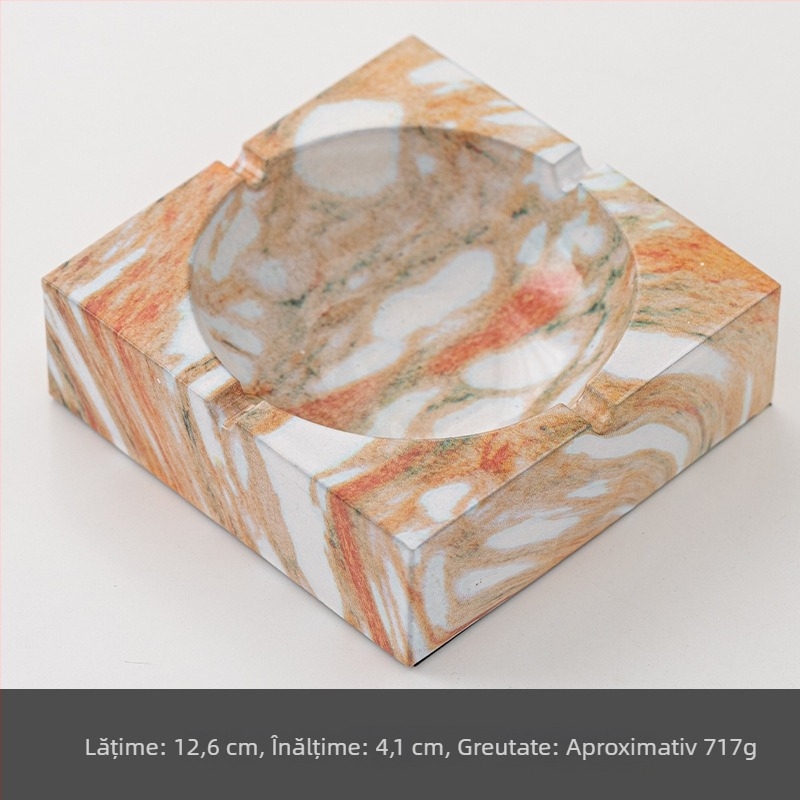 Scrumieră ceramică, pătrată, cu spațiu de depozitare, imprimare a logo-ului posibilă, personalizare