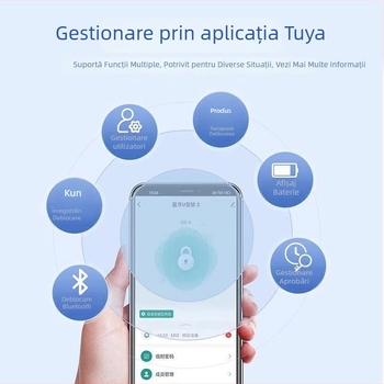 Încuietoare inteligentă în formă de U pentru uși din sticlă, cu parolă și amprentă – încuietoare mortise digitală cu declanșare electronică