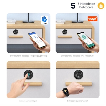 Dulap pentru dosare cu senzor de amprentă, model S102-f, aluminiu, utilizare casnică, stil modern minimalist