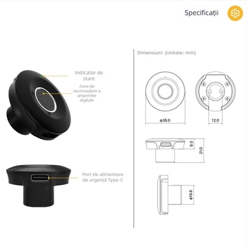 Dulap pentru dosare cu senzor de amprentă, model S102-f, aluminiu, utilizare casnică, stil modern minimalist