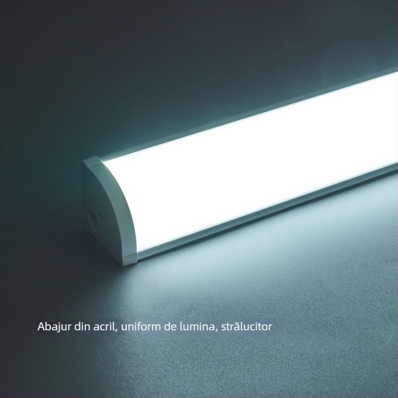 Lumină LED de colț pentru perete la 90°, bandă LED ascunsă, corp lung în formă de tub T8 cu suport, 40–50W, IP55, CRI 90–100, aliaj de aluminiu, FCC