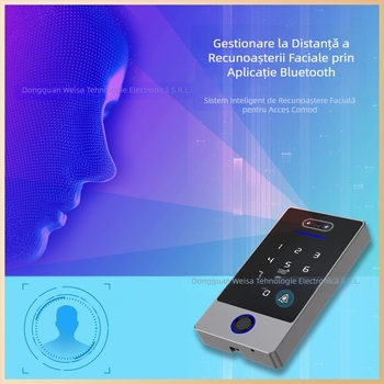Sistem de control al accesului cu recunoaștere facială și amprentă, IP67 rezistent la apă, 100 fețe / 1000 carduri / 250 parole, timp de scanare 1,5 s