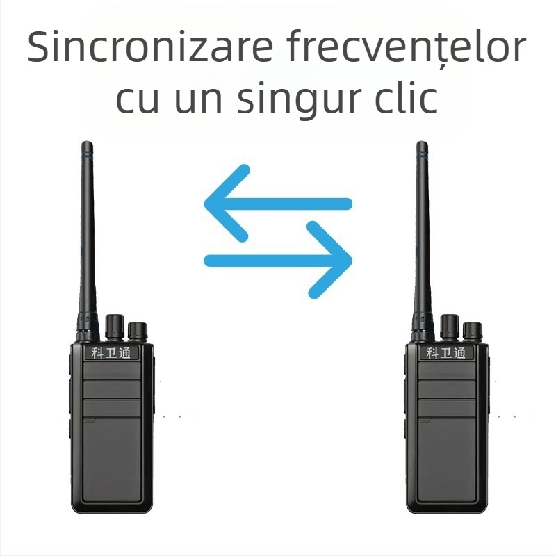 Radio portabil de exterior cu potrivire a frecvenței cu un singur clic, 400–480 MHz, 5 W, 16 canale, rază 3–5 km, baterie 6800 mAh
