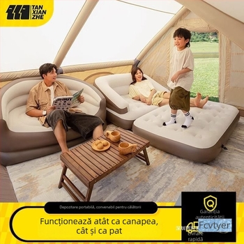 Log lane Explorer Pat gonflabil dublu – canapea aer portabilă pentru camping, suprafață din țesătură compozită, sarcină maximă 180 kg