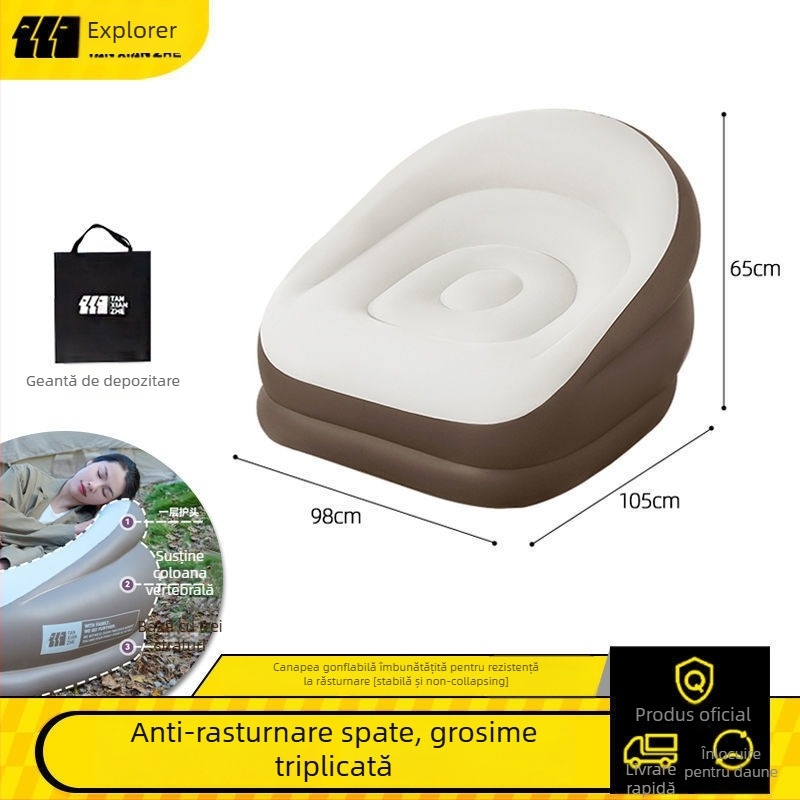 Log lane Explorer Pat gonflabil dublu – canapea aer portabilă pentru camping, suprafață din țesătură compozită, sarcină maximă 180 kg