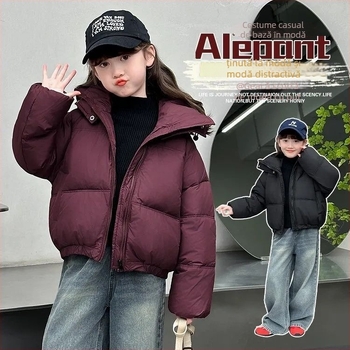 Palton copii poliester, stil coreean, unisex, pentru 3–8 ani, umplutură poliester, exterior 100% poliester, căptușeală 100% poliester