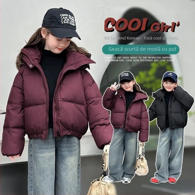 Palton copii poliester, stil coreean, unisex, pentru 3–8 ani, umplutură poliester, exterior 100% poliester, căptușeală 100% poliester