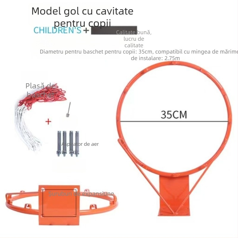 Coș de baschet montat pe perete, din fier, pentru exterior și uz casnic, cadru de baschet.