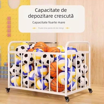 Coș mobil de baschet pentru exterior, cu spațiu de depozitare pentru mingi, pentru curtea școlii