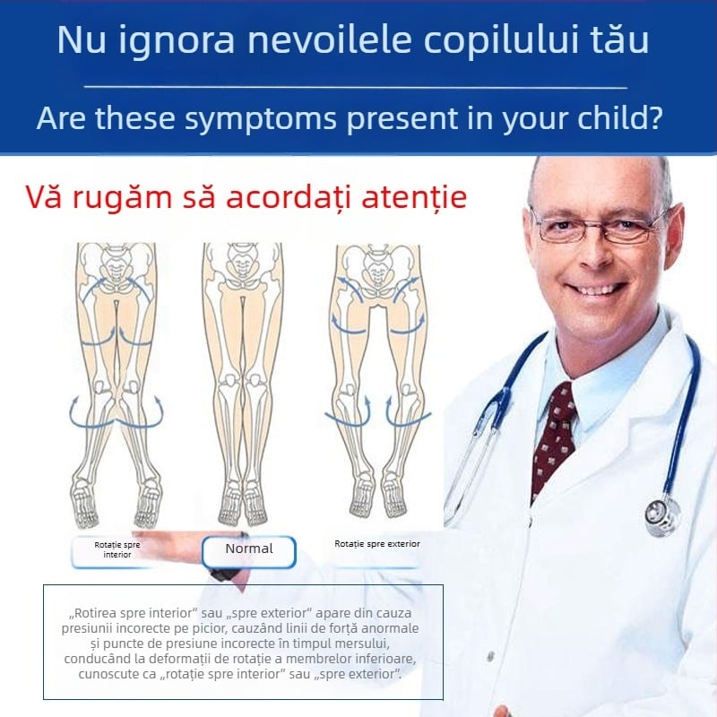 Orteză pentru picior copii, corectarea formei piciorului și a mersului; brand Mades, model mds-1, produs certificat