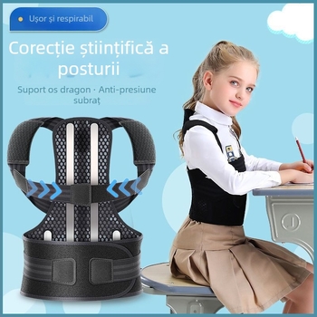 Centură corector postură pentru adulți, unisex, deschidere de umăr invizibilă, susținere a spatelui drept, model schelet gol