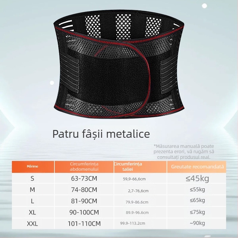 Bandă lombară cu placă de oțel, subțire, corector de talie și modelare lombară – Brand Happy point; Activitate recomandată: genuflexiuni; Categorie: protecție talie; Părți protejate: talie