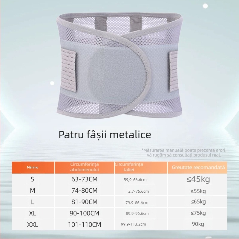 Bandă lombară cu placă de oțel, subțire, corector de talie și modelare lombară – Brand Happy point; Activitate recomandată: genuflexiuni; Categorie: protecție talie; Părți protejate: talie