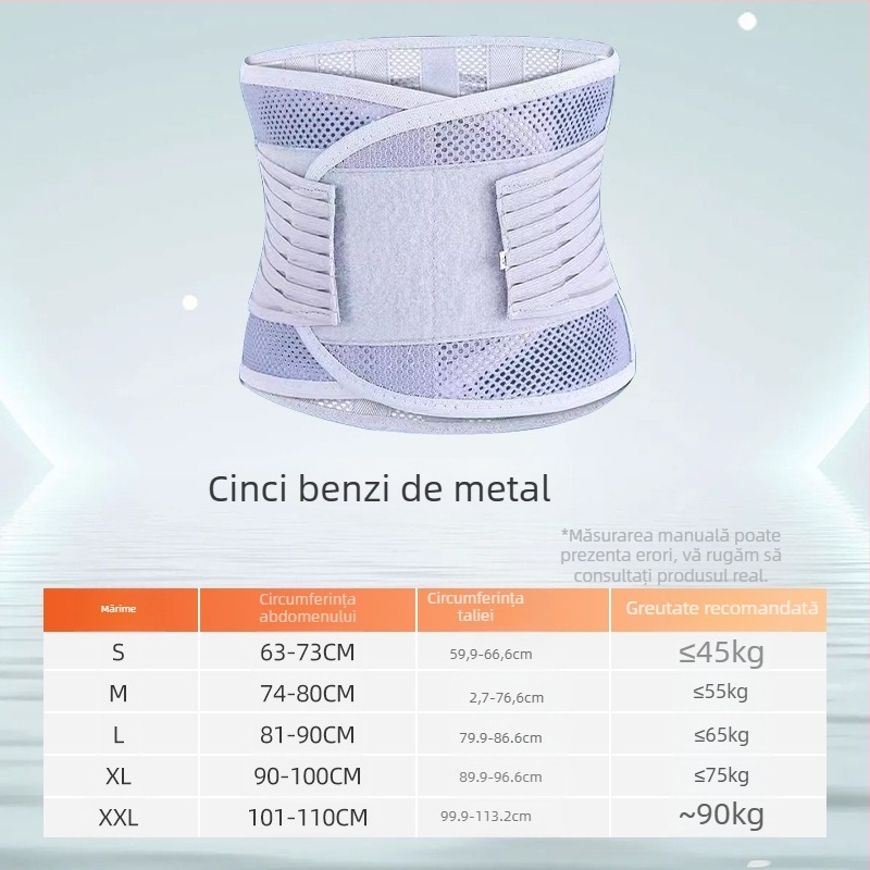 Bandă lombară cu placă de oțel, subțire, corector de talie și modelare lombară – Brand Happy point; Activitate recomandată: genuflexiuni; Categorie: protecție talie; Părți protejate: talie