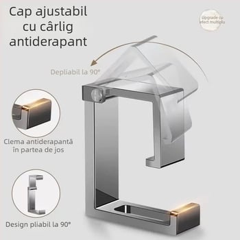Suport pentru chiuvetă din oțel inoxidabil – montaj fără găuri, prindere pe perete, pentru chiuvete mari și mici, 1 nivel, capacitate 5–10 kg, finisaj electroplacat