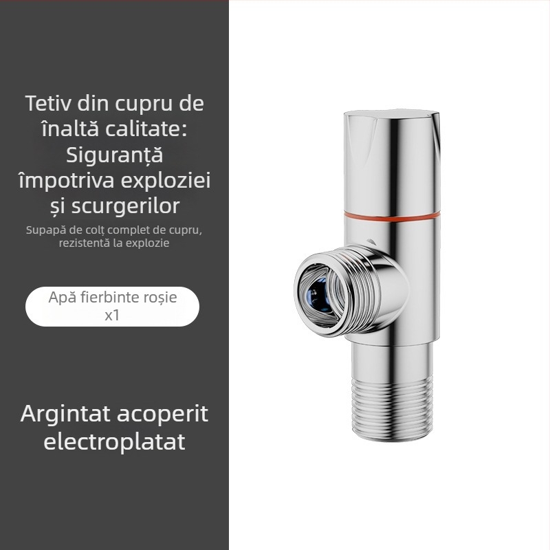 Valvă triunghiulară din alamă – montaj pe perete, debit mare, corp din alamă, 1,0 MPa