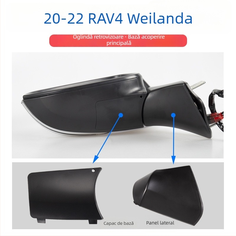 Carcasă oglindă retrovizoare cu semnalizare și ramă a lentilei pentru Toyota RAV4 2020-2022