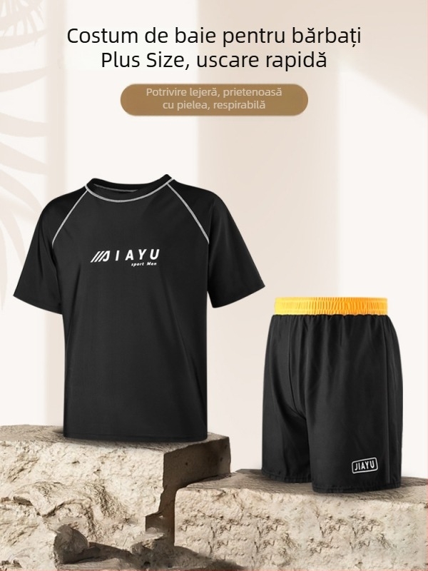 Șort de înot pentru bărbați – dublu strat, uscare rapidă, imprimeu, exterior poliester (86% fibre acrilice), căptușeală poliester (80% fibre acrilice)