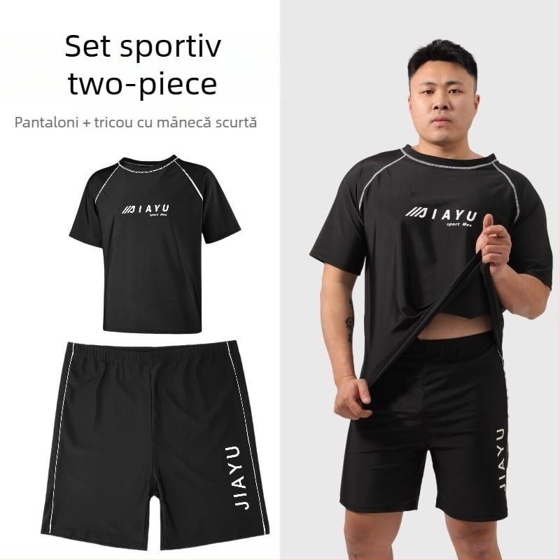 Șort de înot pentru bărbați – dublu strat, uscare rapidă, imprimeu, exterior poliester (86% fibre acrilice), căptușeală poliester (80% fibre acrilice)