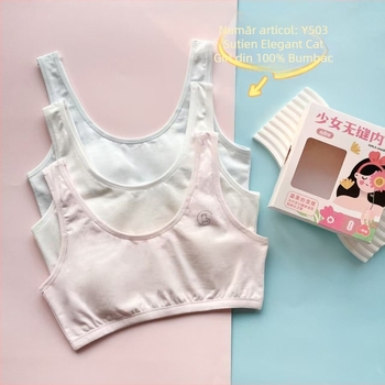 Sutien sport pentru fete, Yiqi Duoduo, bumbac, tratament moale, pentru fete de 8+ ani, înălțime peste 140 cm, potrivit pentru toate sezoanele