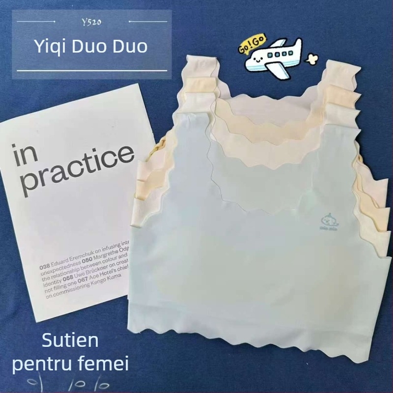 Sutien sport pentru fete, Yiqi Duoduo, bumbac, tratament moale, pentru fete de 8+ ani, înălțime peste 140 cm, potrivit pentru toate sezoanele