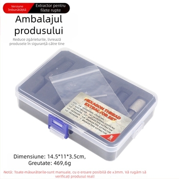 FURONGHUA Thread Breaker Extractor Set pentru burghiu manual și supapă triunghiulară pentru conducte, 4/6 filet, 5 buc., 71 mm lungime, oțel 45#