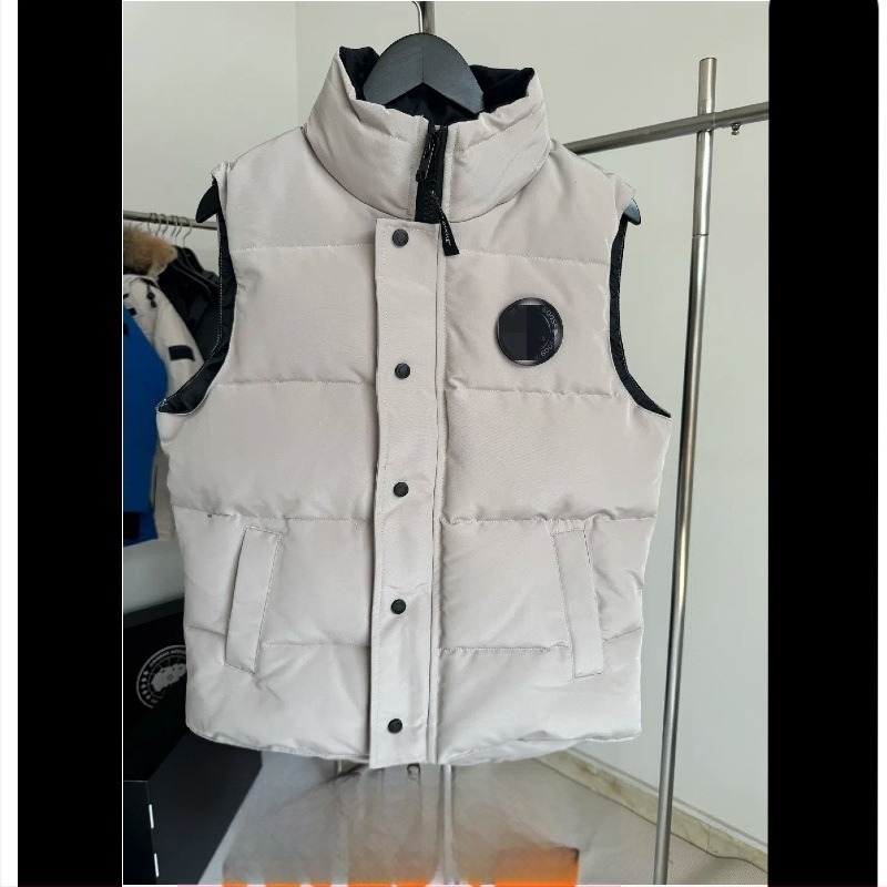 Vestă unisex din puf, cu guler înalt, impermeabilă, exterior din nylon, căptușeală modal