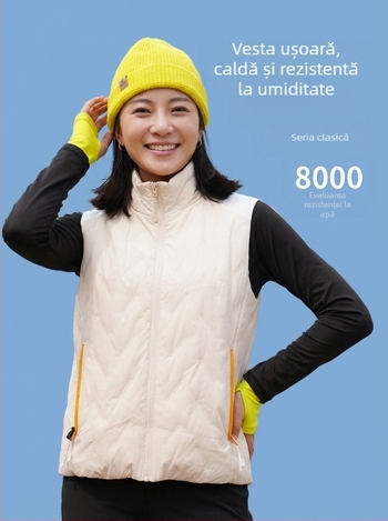 Vesta de exterior cu guler înalt, unisex, călduroasă, umplutură din bumbac mercerizat