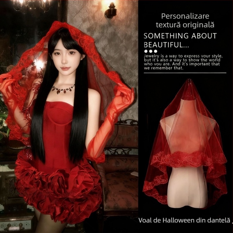 Accesoriu pentru cap – material textil, formă florală, stil șal, design feminin nișă
