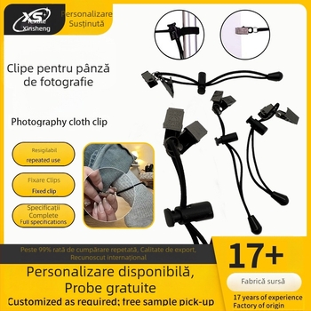 Clip pentru fundal fotografic, elastic cu Velcro, reglabil