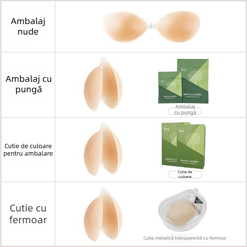 Insertii siliconice pentru sâni, push-up, fără bretele, sutien invizibil pentru ședință foto de nuntă, formă de picătură a mameloanelor, grosime obișnuită, stil sexy