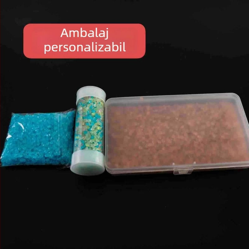 Pietre decorative pentru acvariu luminoase, cu granule de nisip fluorescente (500 bucăți, 12 g fiecare)