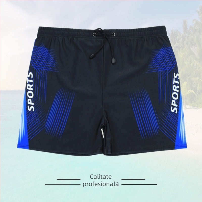 Slips de înot pentru bărbați, uscate rapid și respirabile, cu imprimeu; material poliester, greutate 230 g; căptușeală poliester, conținut 85%; potrivite pentru alergare, înot și sporturi nautice