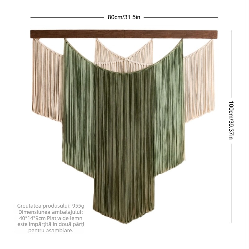 Tapiserie de perete – 100% bumbac, model monocrom, stil Nordic