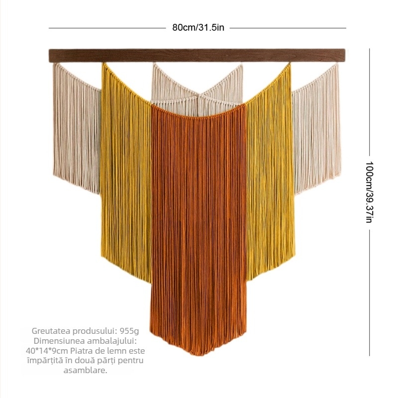 Tapiserie de perete – 100% bumbac, model monocrom, stil Nordic