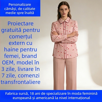 Cămașă de damă din țesut — Producție OEM și prelucrare de probă, ciclu de probă 3 zile, capacitate 2000 buc./zi, stil Europa-America, materiale principale: bumbac, poliester, in, dantelă