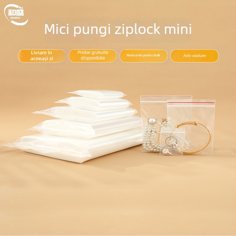 Pungă ziplock pentru bijuterii, material PE, lungime sigilare 0,5 cm, brand Hesheng, husă de depozitare bijuterii