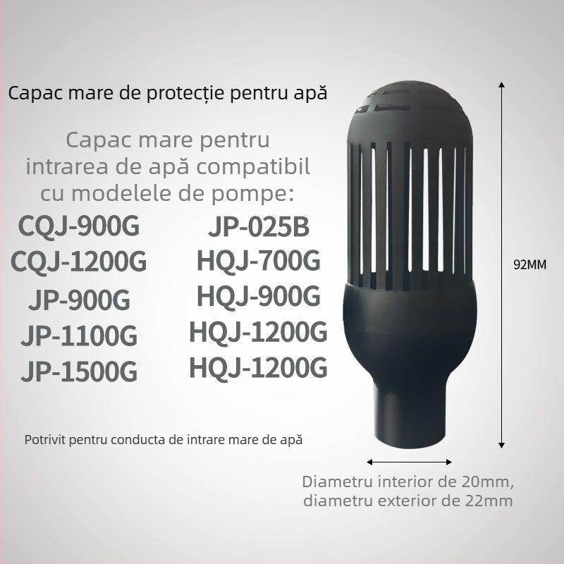 Pompă submersibilă pentru acvariu, capac de intrare a apei, fitinguri pentru conducta de intrare, protecție pentru coșul de flori, design universal trei în unu