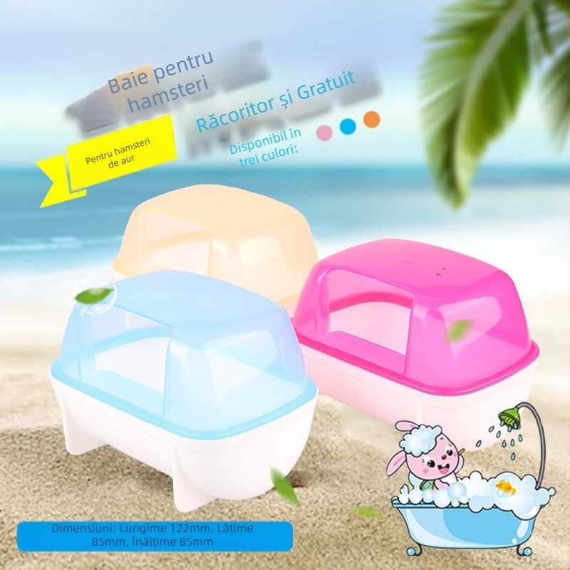 Accesoriu transparent pentru baie pentru hamster – utilizare dublă: baie/duș, din plastic, fără importuri