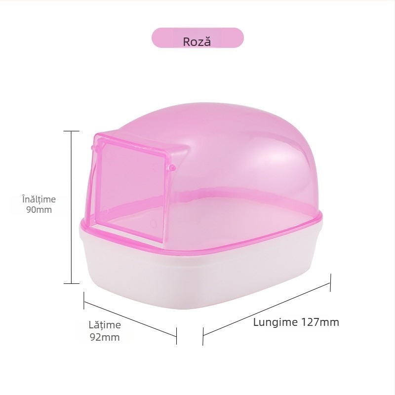 Accesoriu transparent pentru baie pentru hamster – utilizare dublă: baie/duș, din plastic, fără importuri