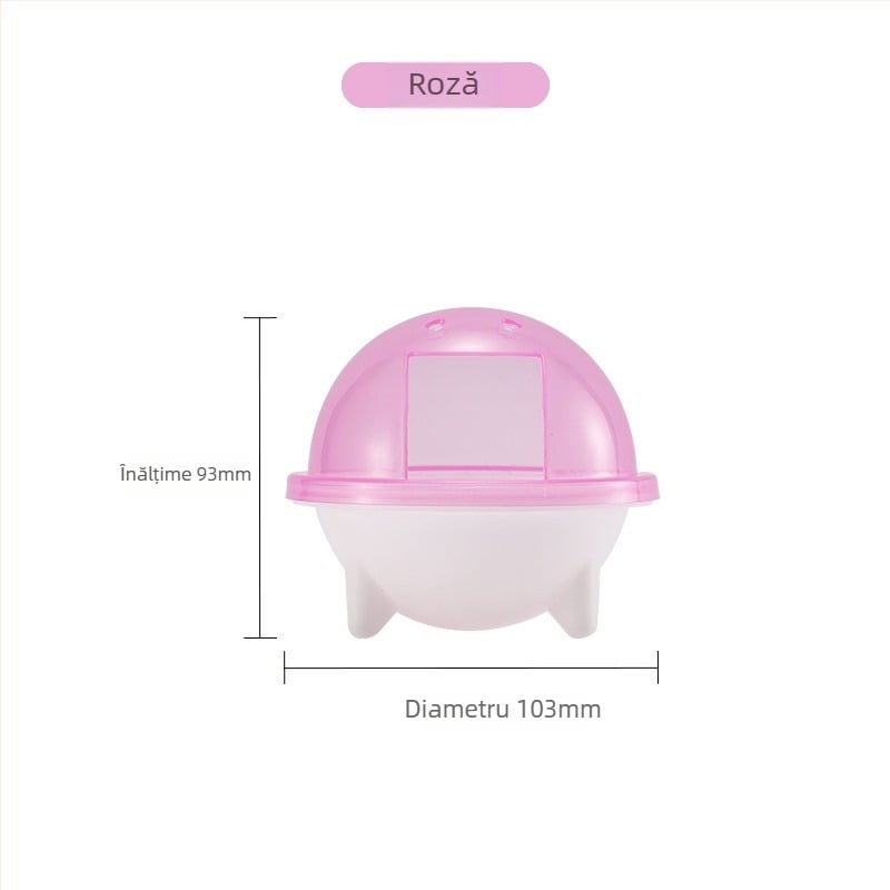 Accesoriu transparent pentru baie pentru hamster – utilizare dublă: baie/duș, din plastic, fără importuri