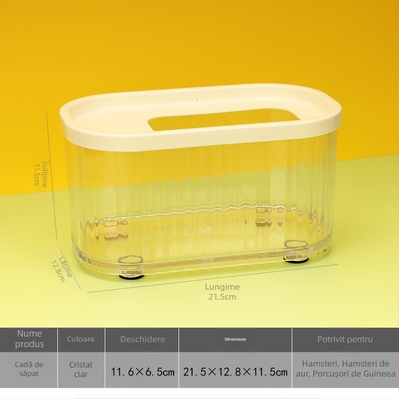 Accesoriu transparent pentru baie pentru hamster – utilizare dublă: baie/duș, din plastic, fără importuri