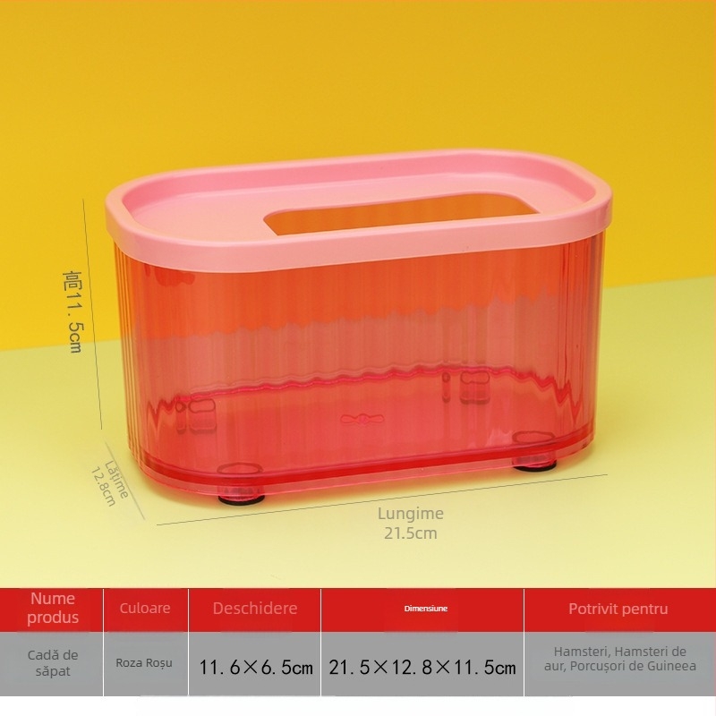 Accesoriu transparent pentru baie pentru hamster – utilizare dublă: baie/duș, din plastic, fără importuri